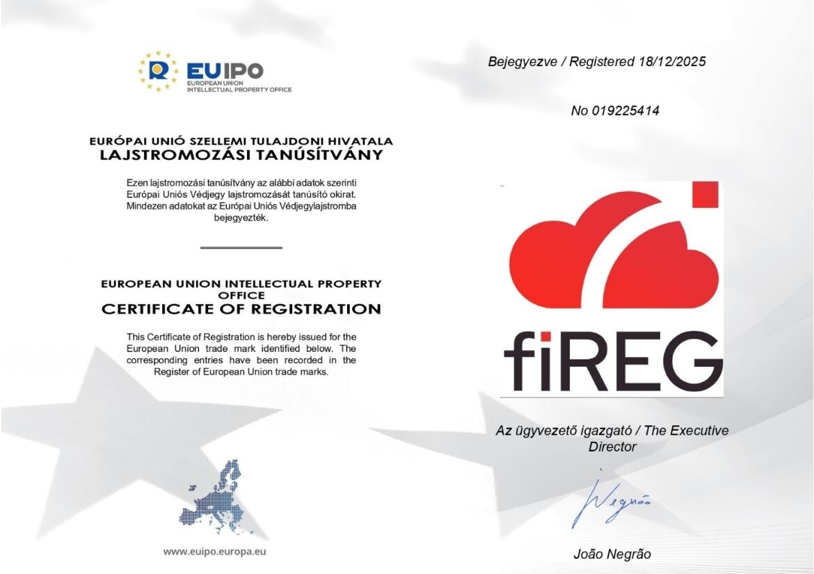 A fiREG bejegyzett európai uniós védjegy